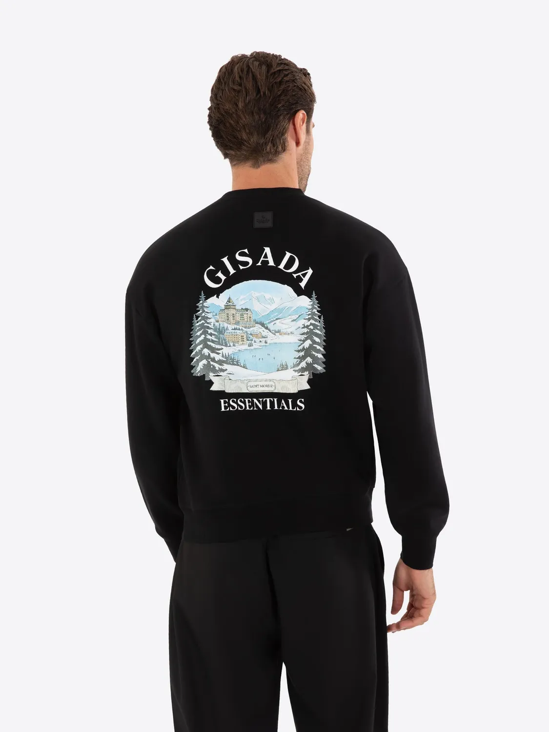Gisada 3014 sweatshirt svart bomull med trykk