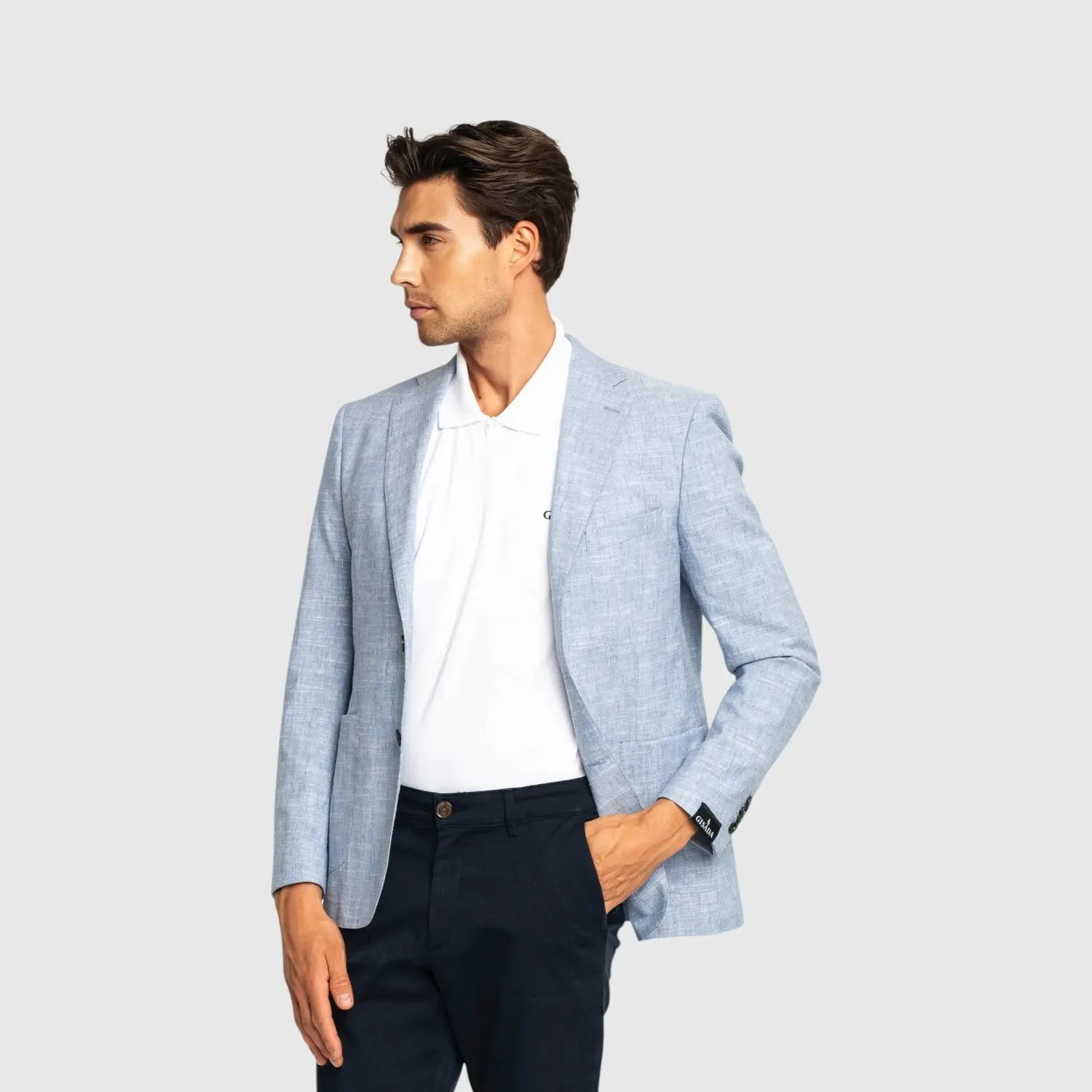 Gisada Tokyo Tweed blazer Ice Blue 50 lett lin