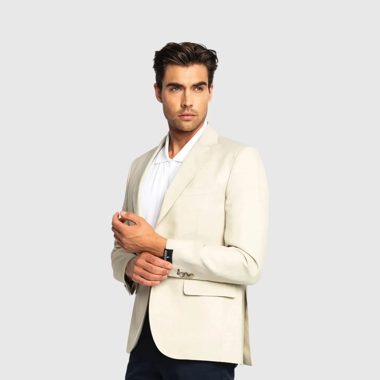 Gisada Barcelona 1601 blazer Beige linblanding