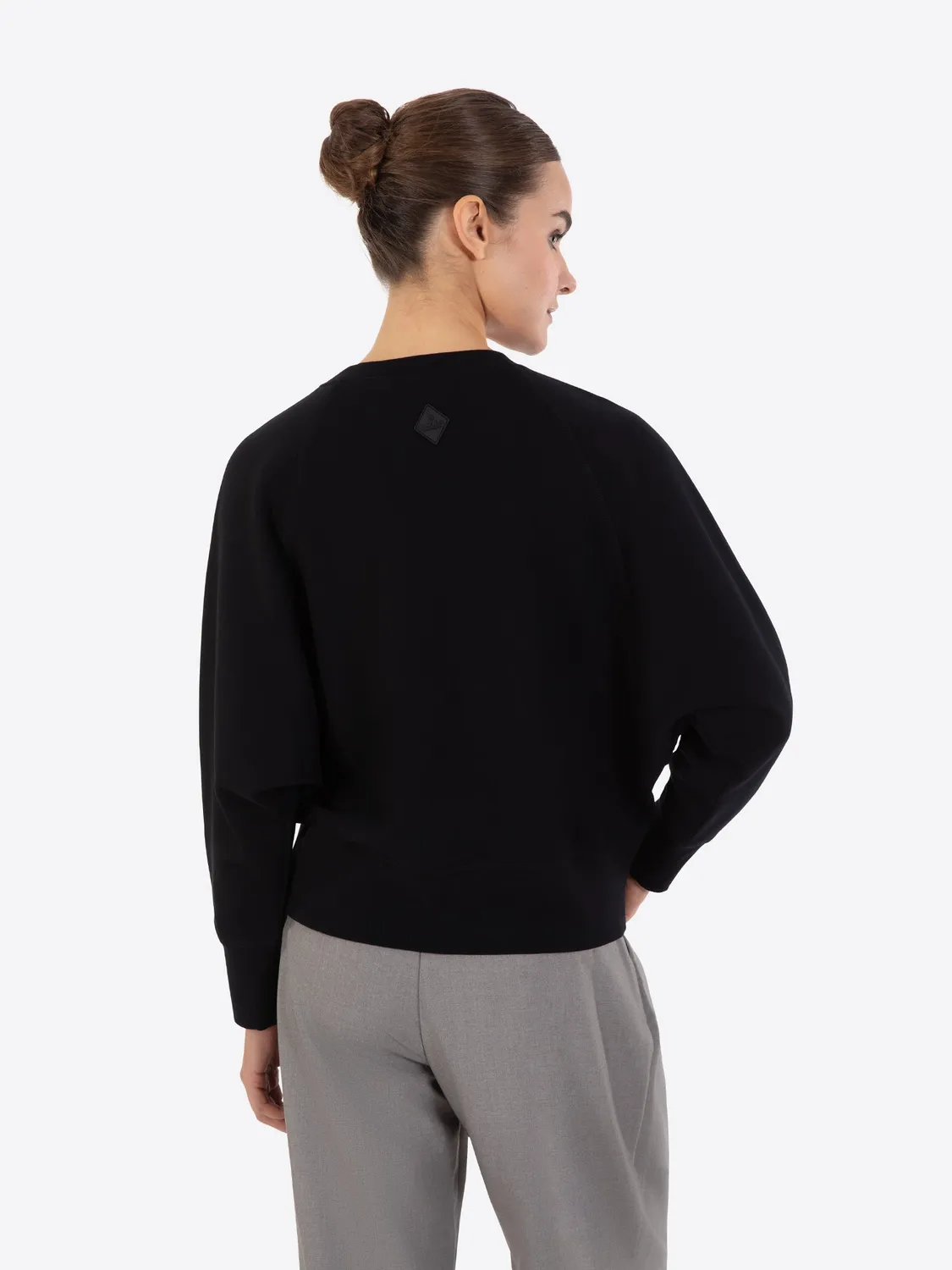 Gisada 6009 sweatshirt svart cropped bomull