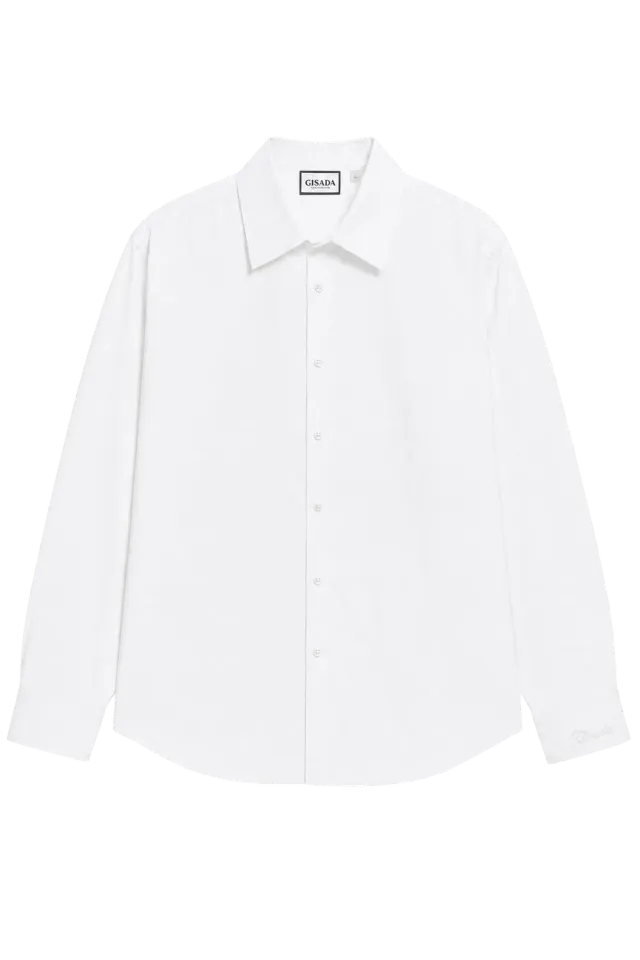 Gisada Fine Cotton Popeline skjorte hvit poplin