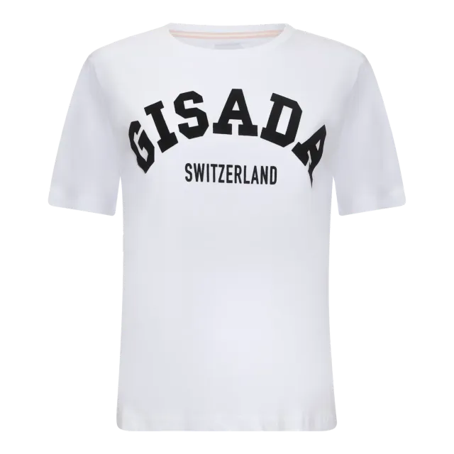 Gisada 5004 oversized t-skjorte hvit – flokktrykk