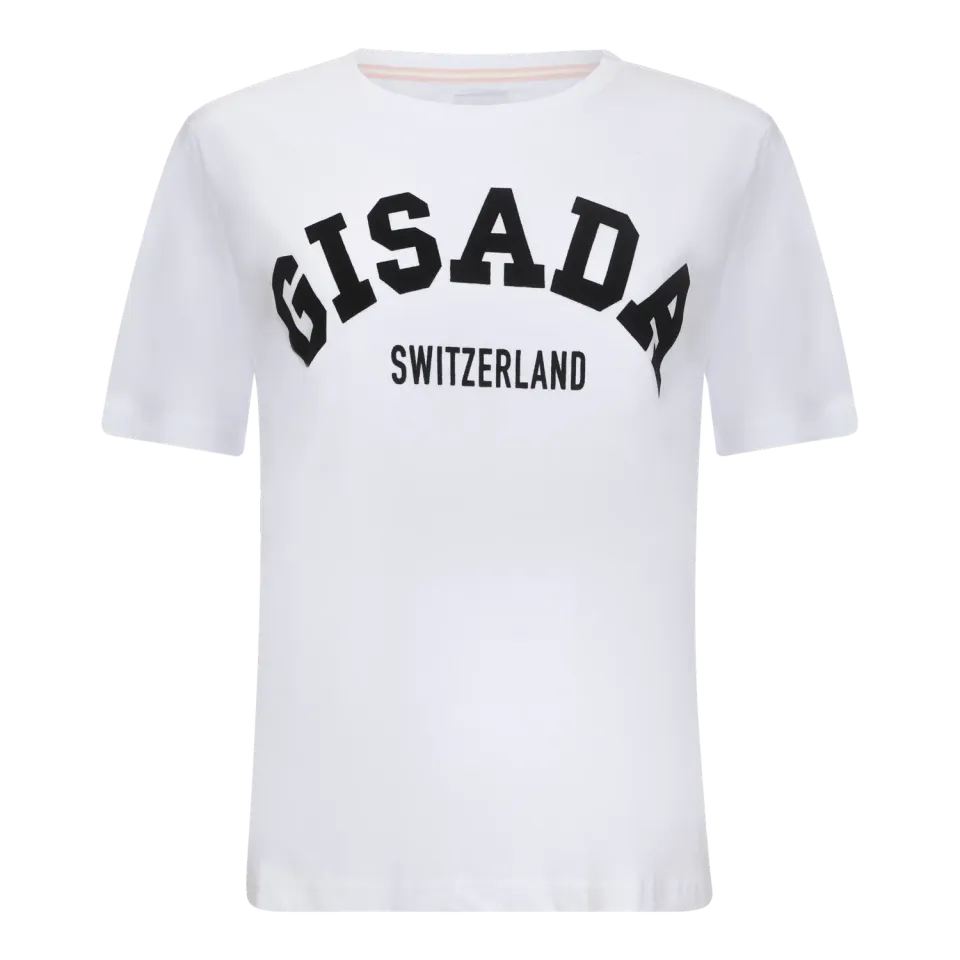 Gisada 5004 oversized t-skjorte hvit – flokktrykk