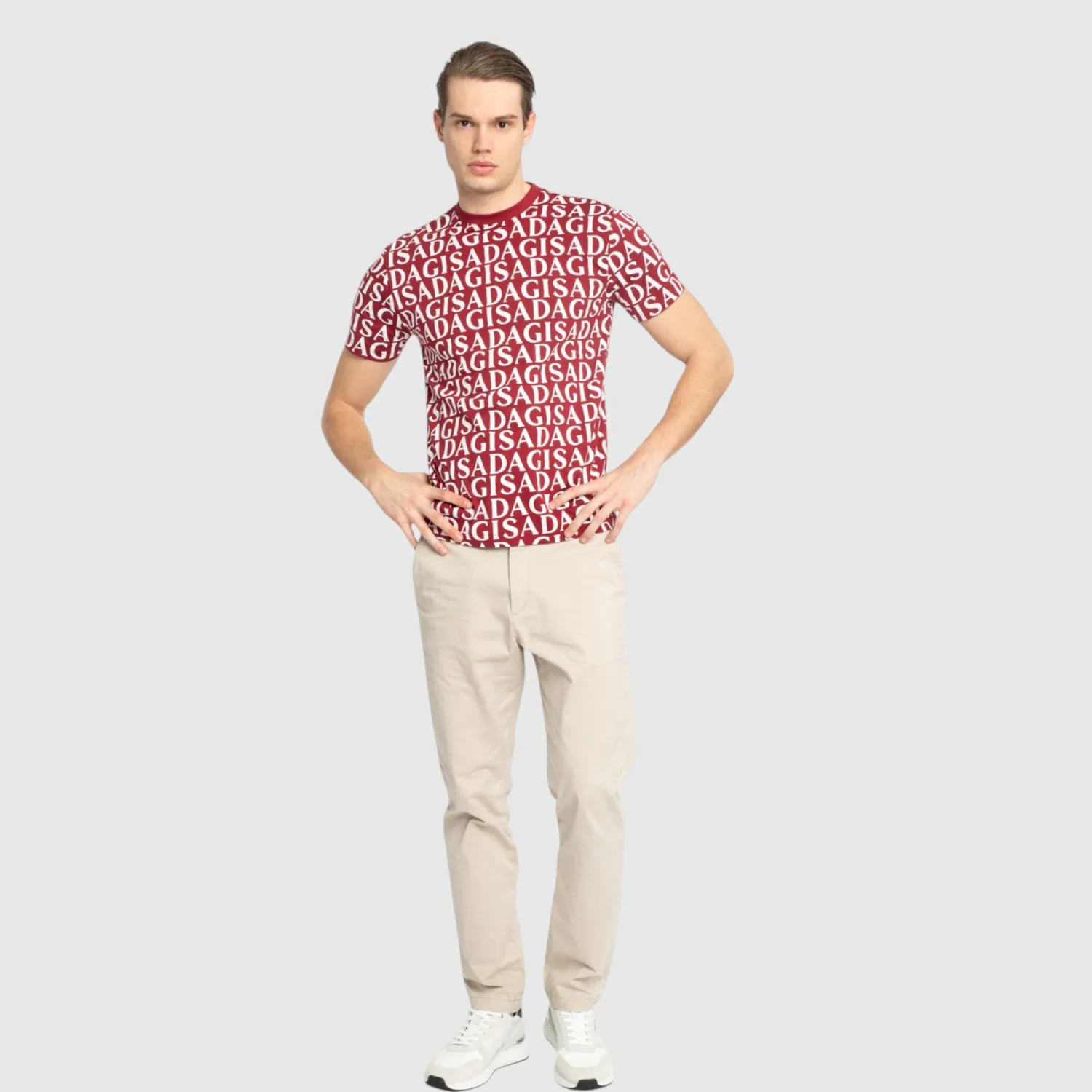 Gisada Allover Print t-skjorte bordeaux
