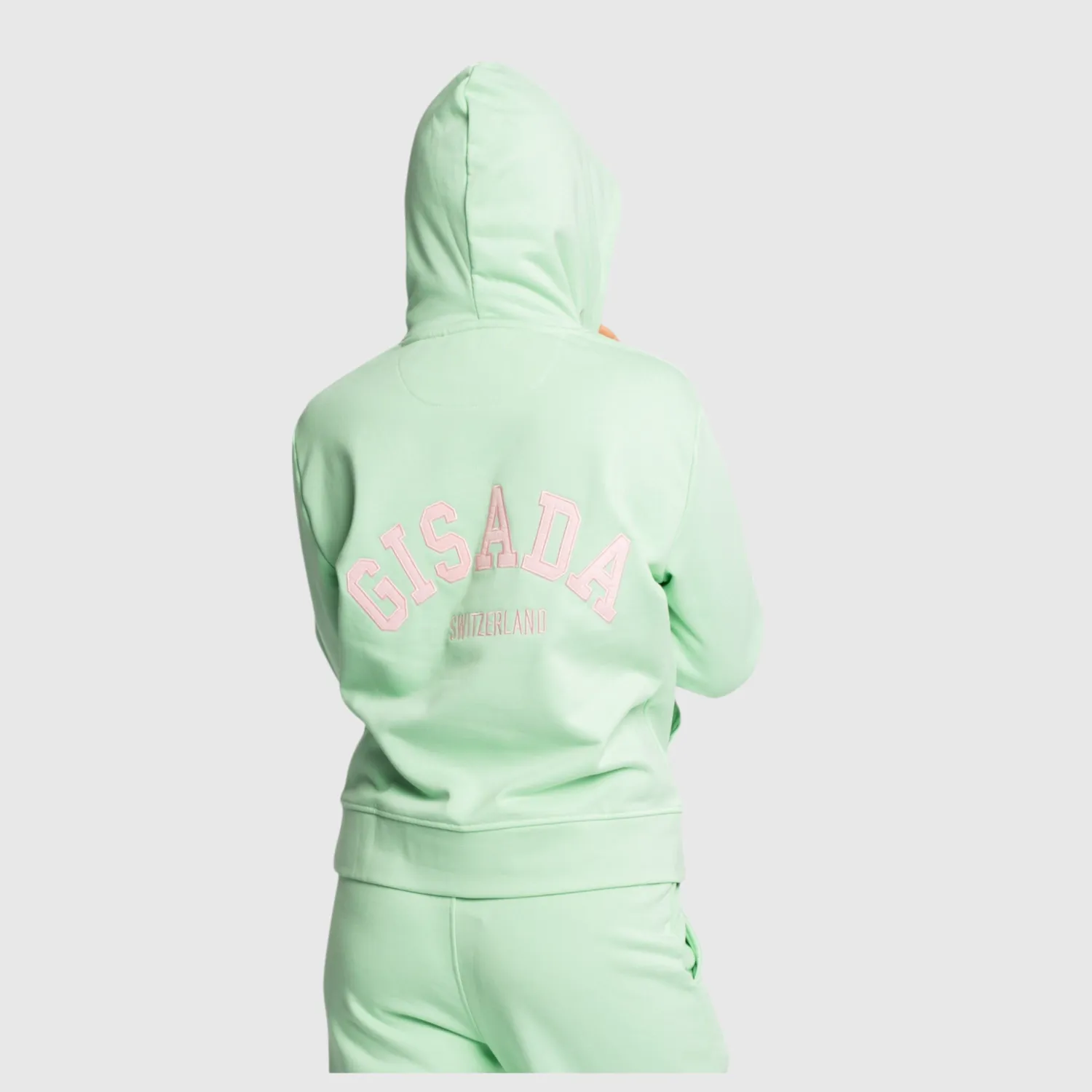 Gisada Regular Fit Hoodie Cotton Patch Print hettegenser mint