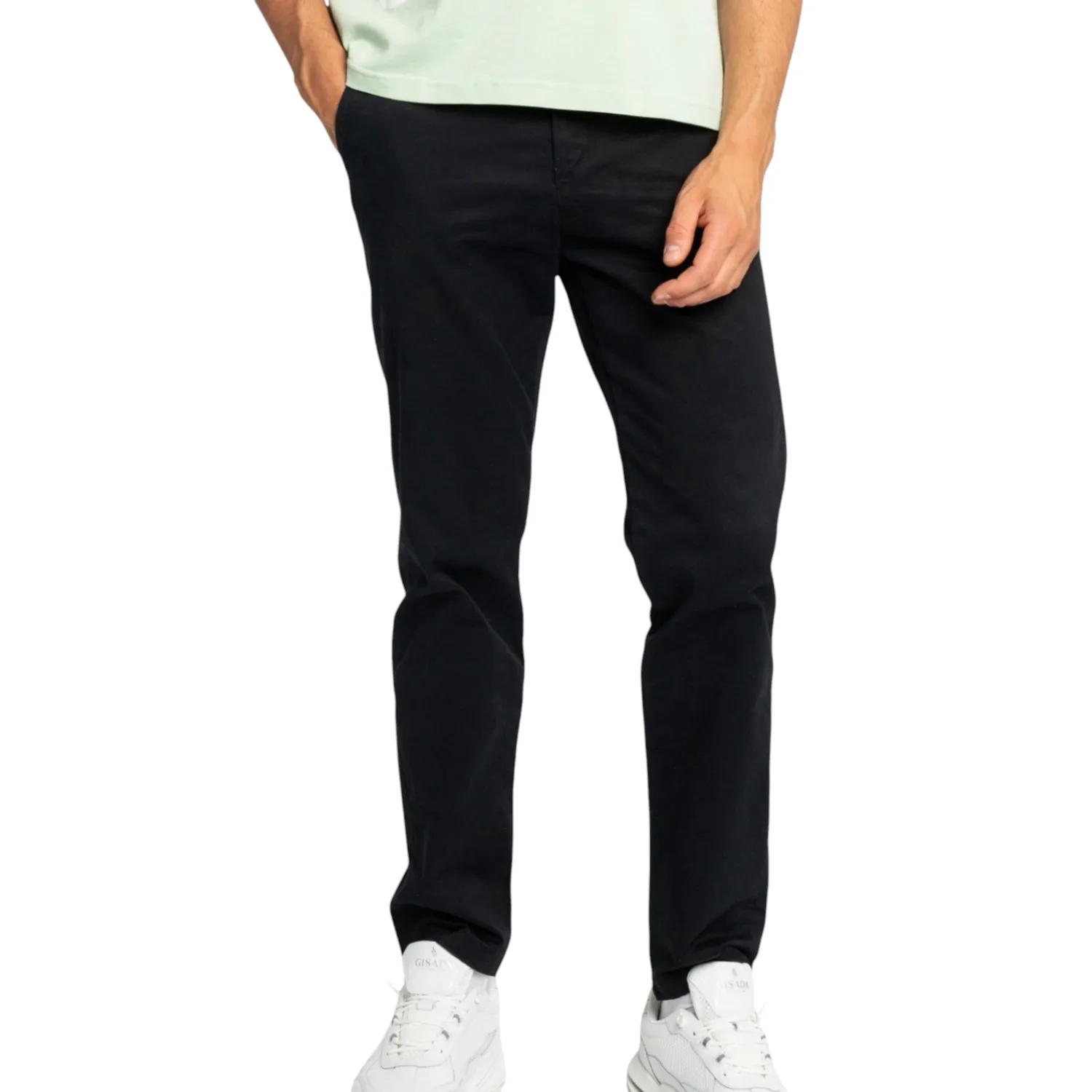 Gisada Madrid 1108 chino Svart straight bomull