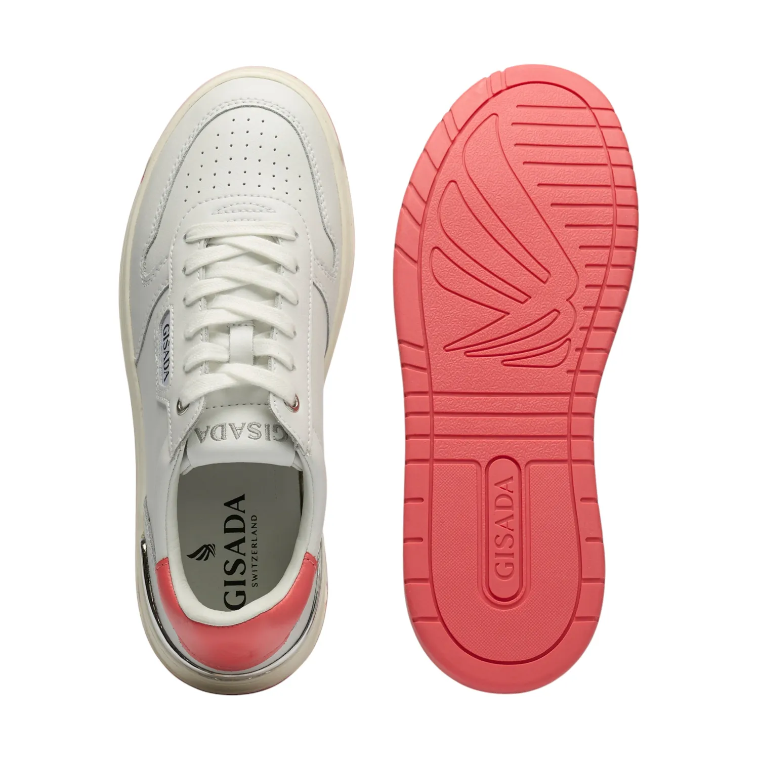 Gisada 17001 sneakers hvit korall skinn low-top dame