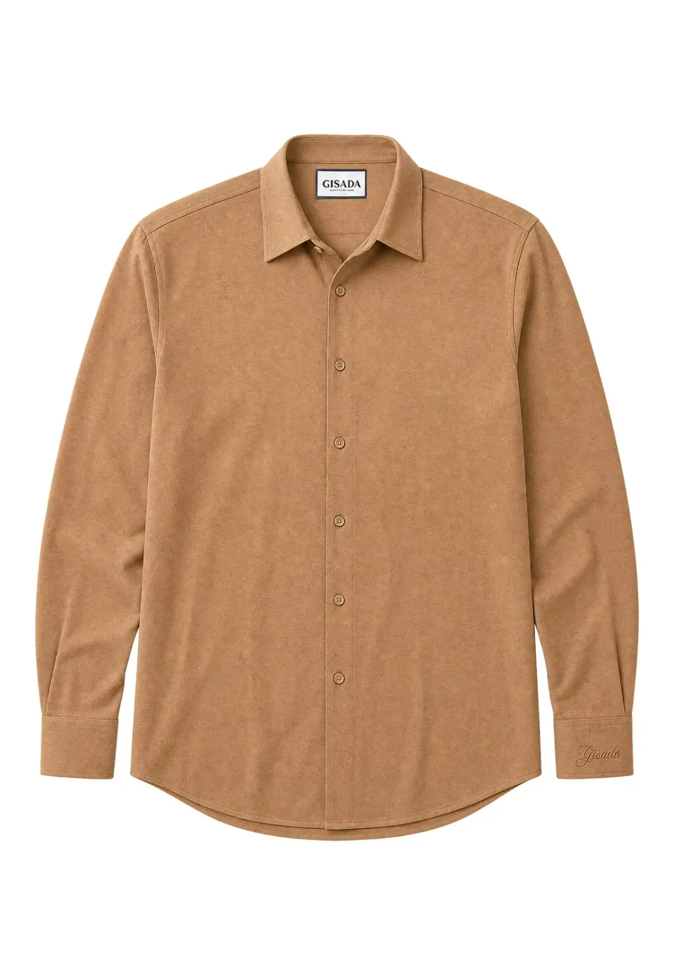 Gisada 1115 Knit Shirt skjorte beige ull og silke