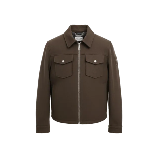Gisada Zip-Up jakke brystlommer grønn brun