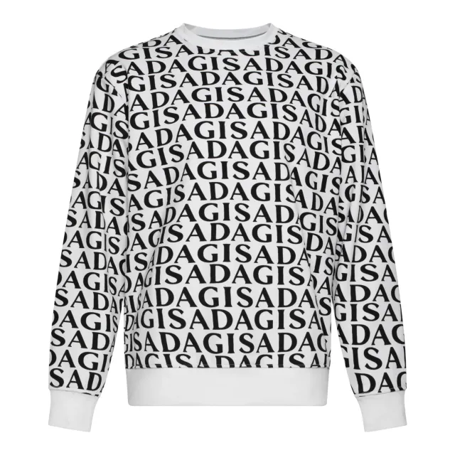 Gisada 3004 sweatshirt hvit bomull med allover-print