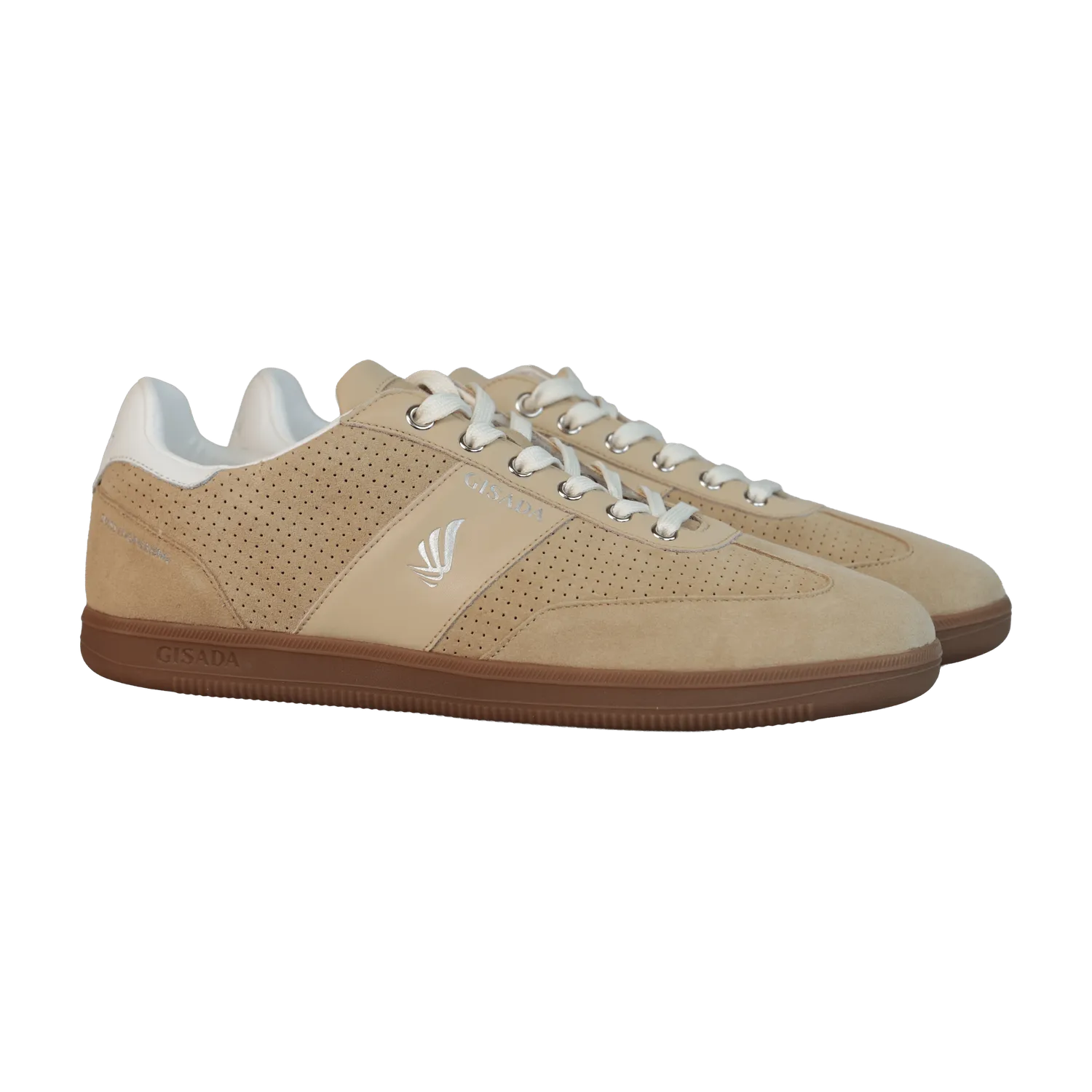 Gisada 17004 sneakers beige perforert semsket skinn