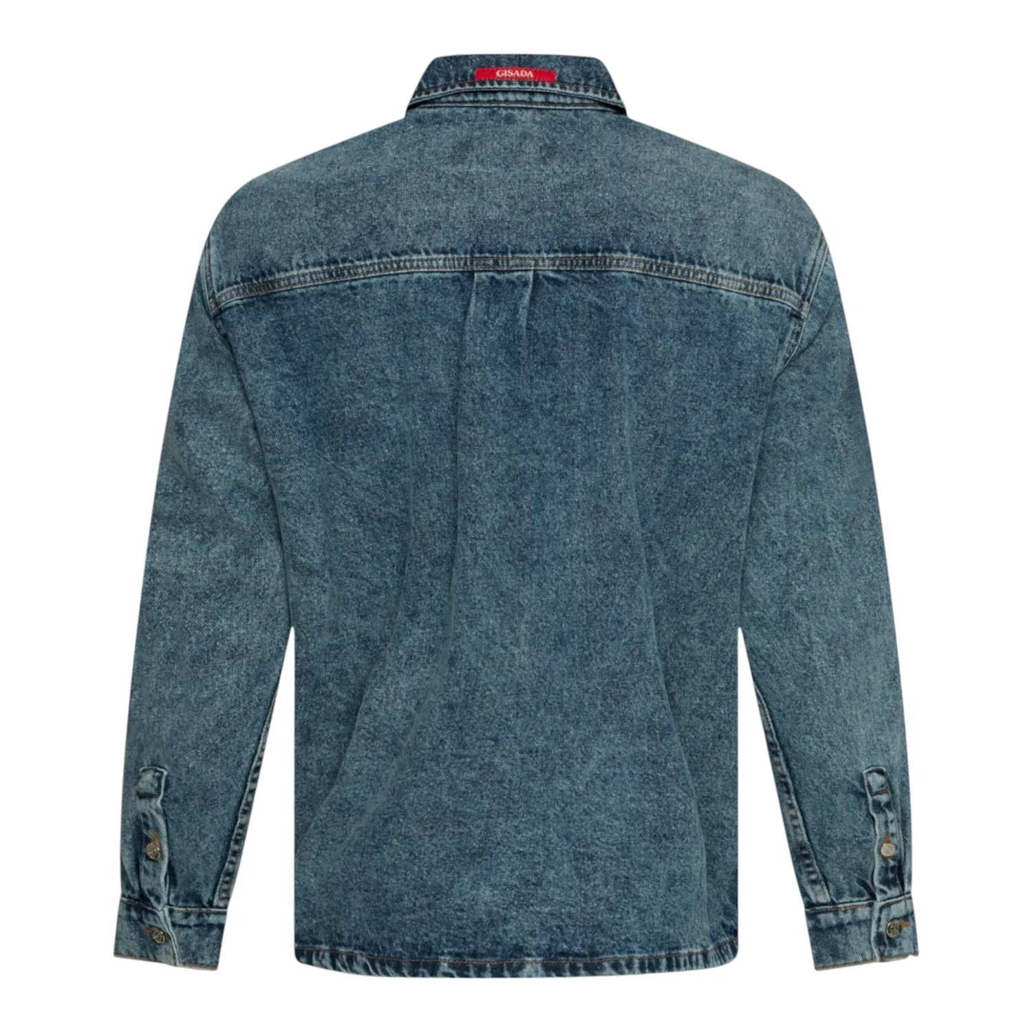 Gisada Oversized denimskjorte snow blue vasket
