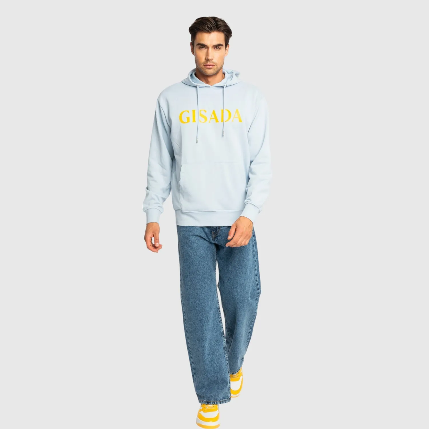 Gisada 3007 hoodie herre isblå regular fit