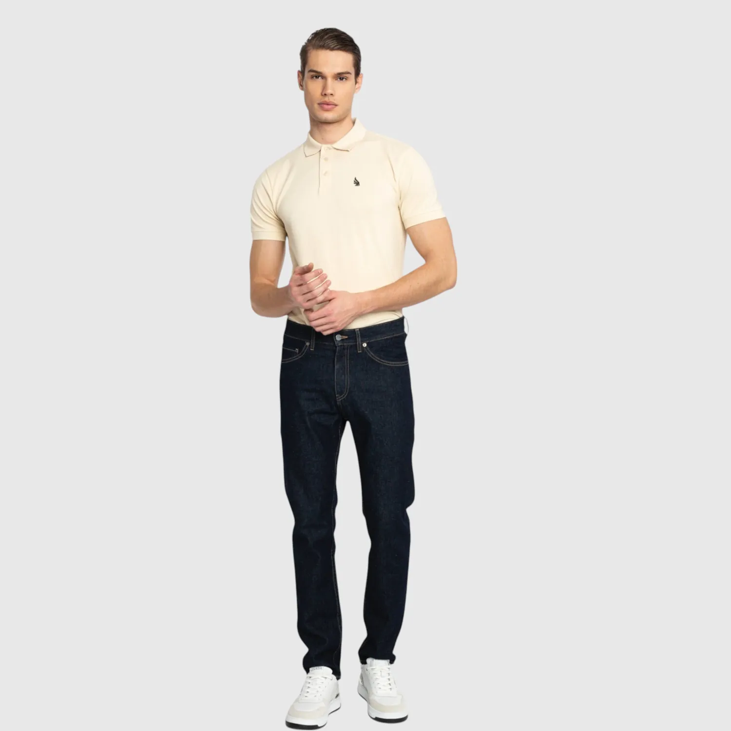 Gisada Miami 2000 polo herre beige bomullspiké