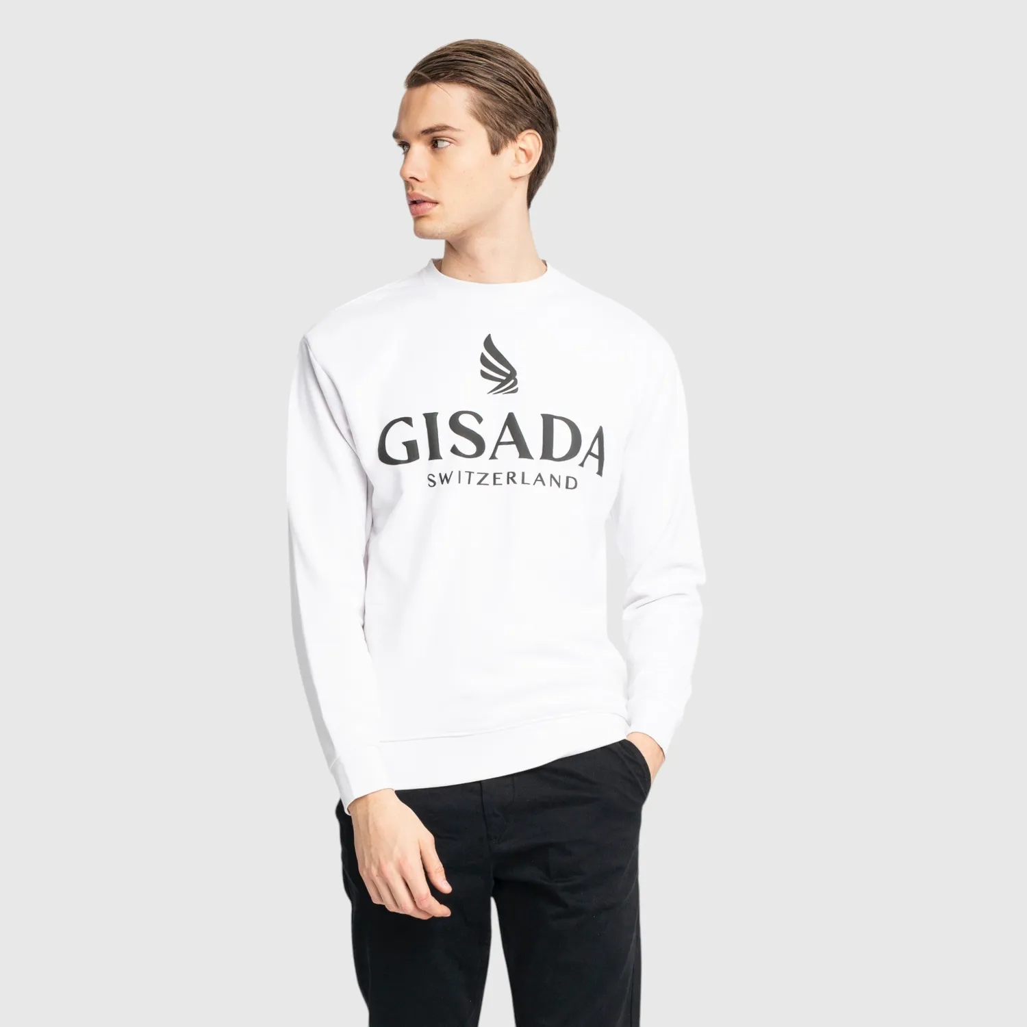 Gisada 3000 Rio sweatshirt hvit – puff-logo bomull