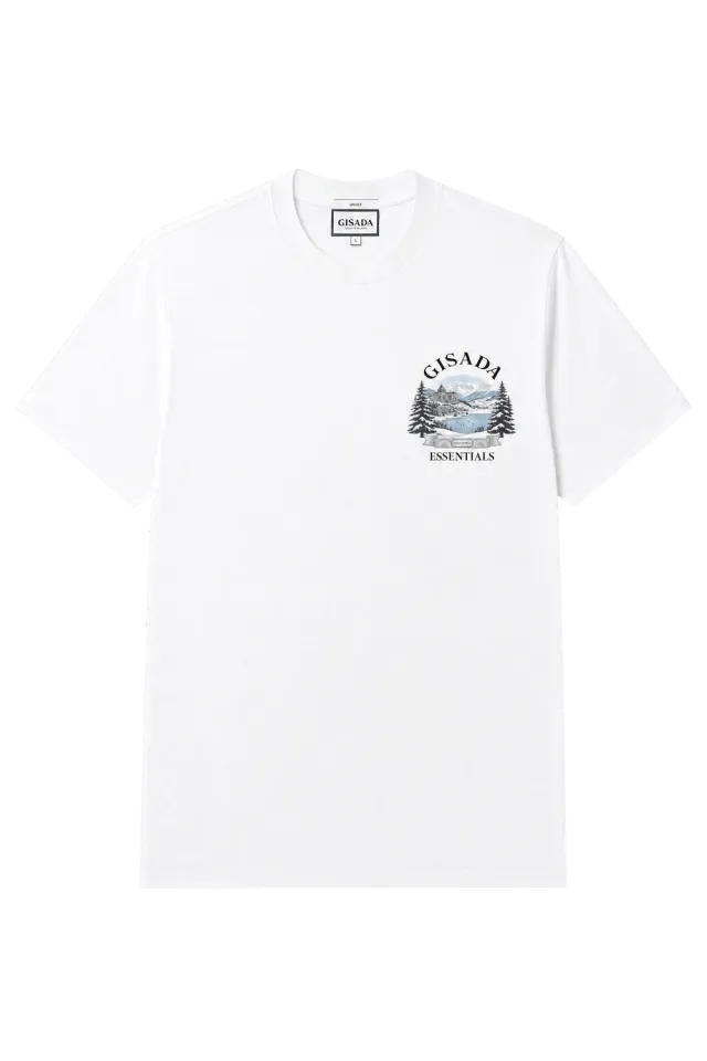 Gisada Print t-skjorte White M myk jersey