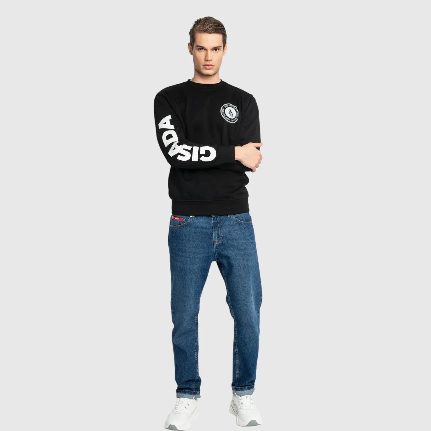 Gisada Rio 3002 Gensersvart regular fit mellomtykk bomull