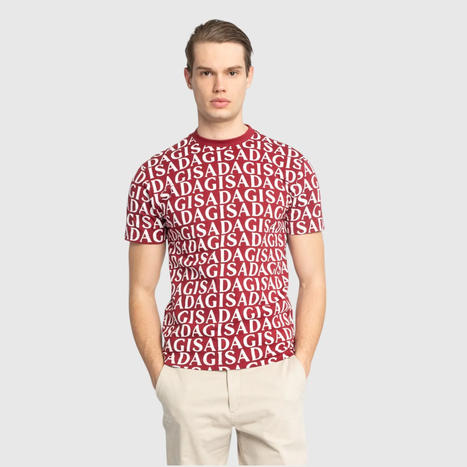 Gisada Allover Print t-skjorte bordeaux