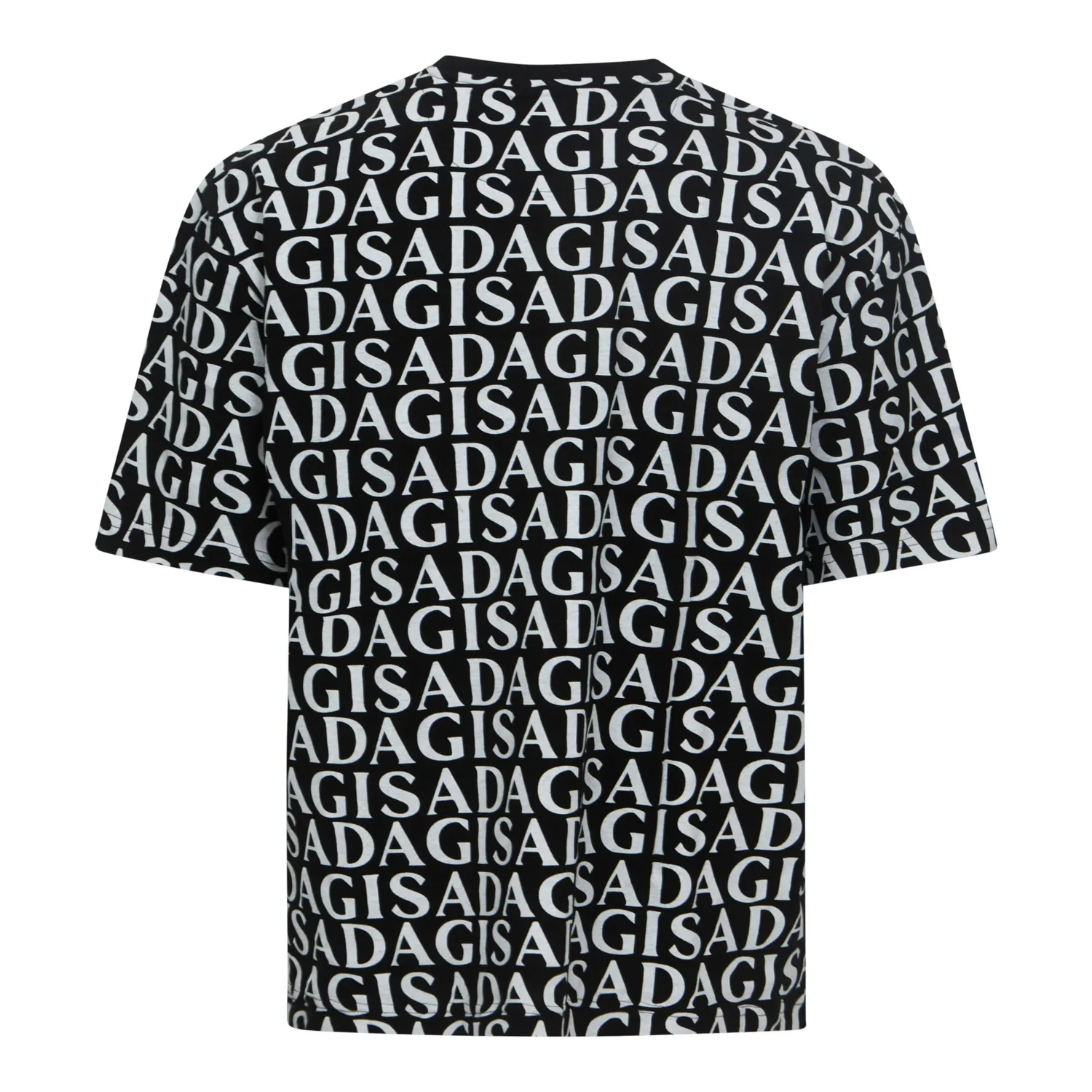 Gisada 1008 oversized t-skjorte black bomull monogram