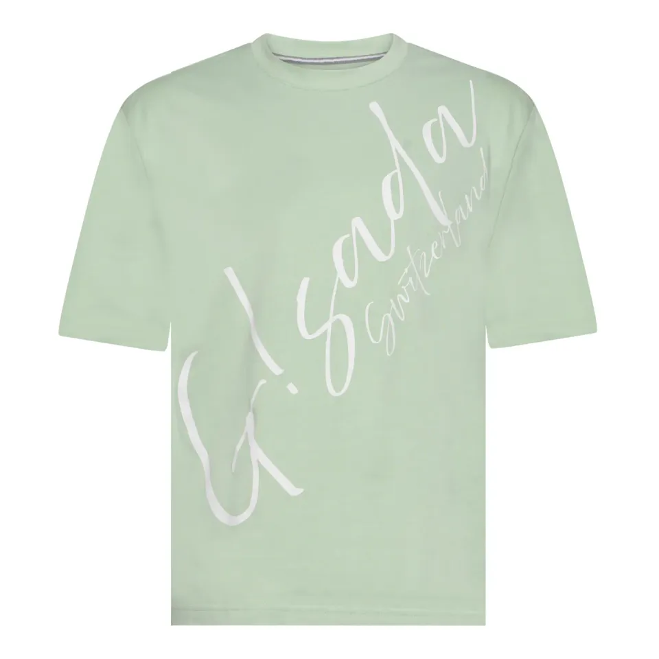 Gisada Chicago 1007 t-skjorte mint oversized skrifttrykk