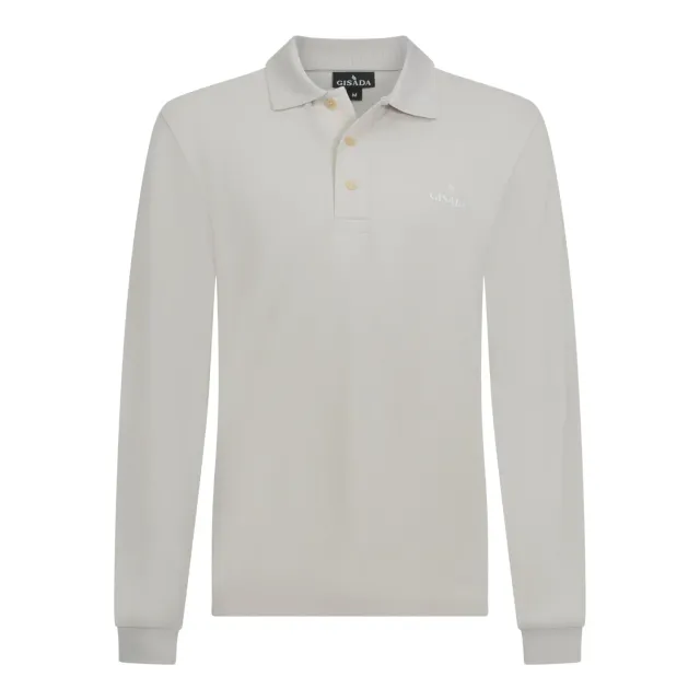 Gisada 2007 langermet polo herre beige bomull
