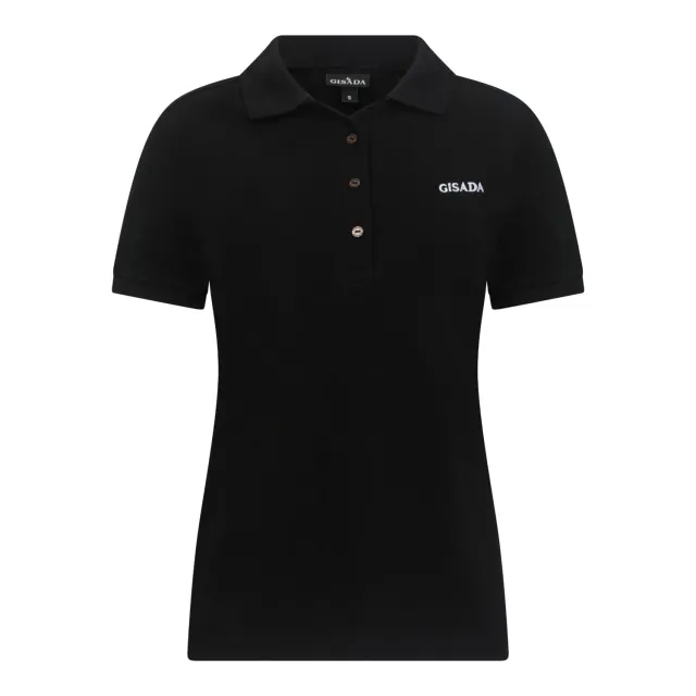 Gisada 9001 polo svart slim fit brodert dame