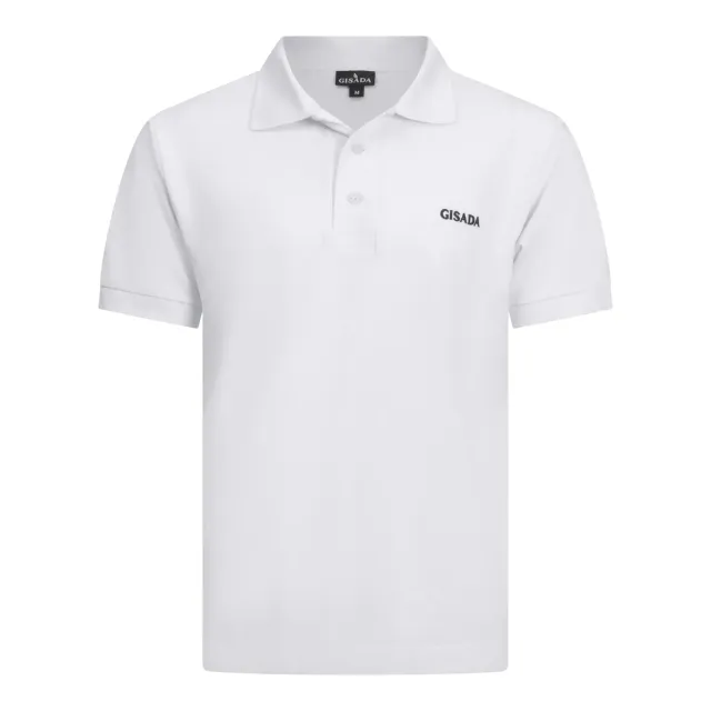 Gisada 2004 polo hvit korte ermer piqué