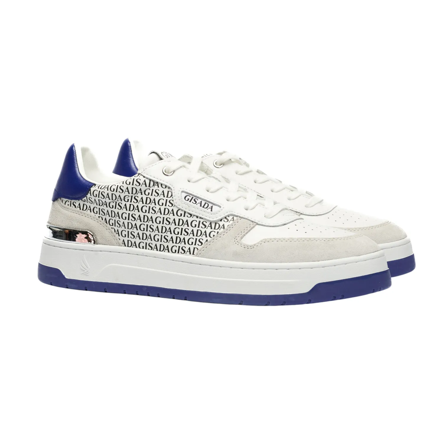 Gisada Trainer sneakers hvit/marine skinn