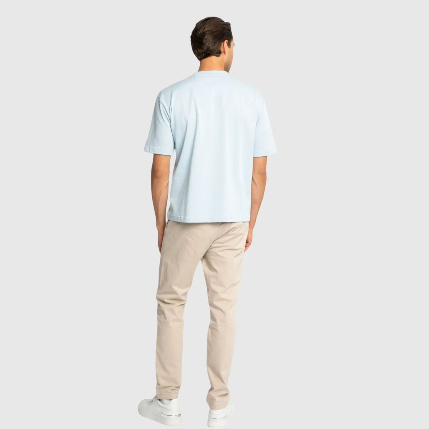 Gisada Oversized T-skjorte isblå L tung bomull