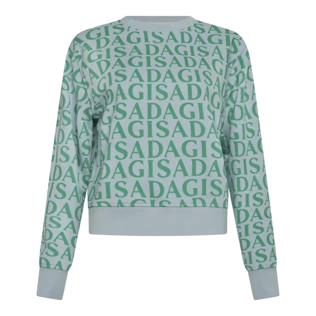 Gisada 6005 sweatshirt ice blue crop monogram