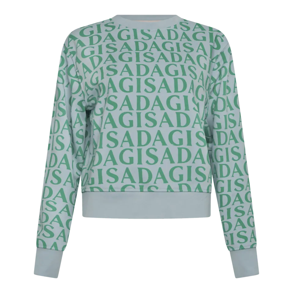 Gisada 6005 sweatshirt ice blue crop monogram