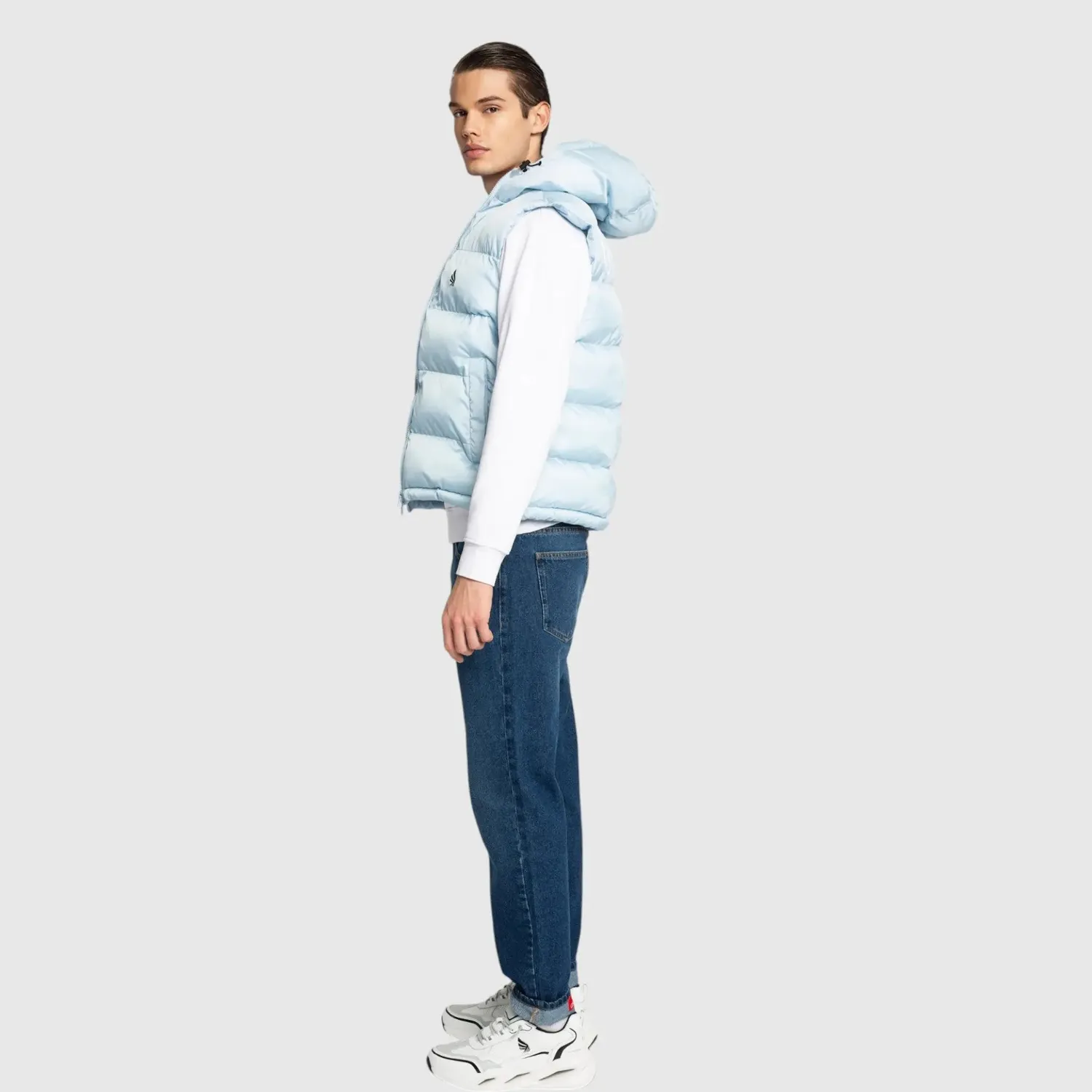 Gisada 1312 vest ice blue quiltet varm