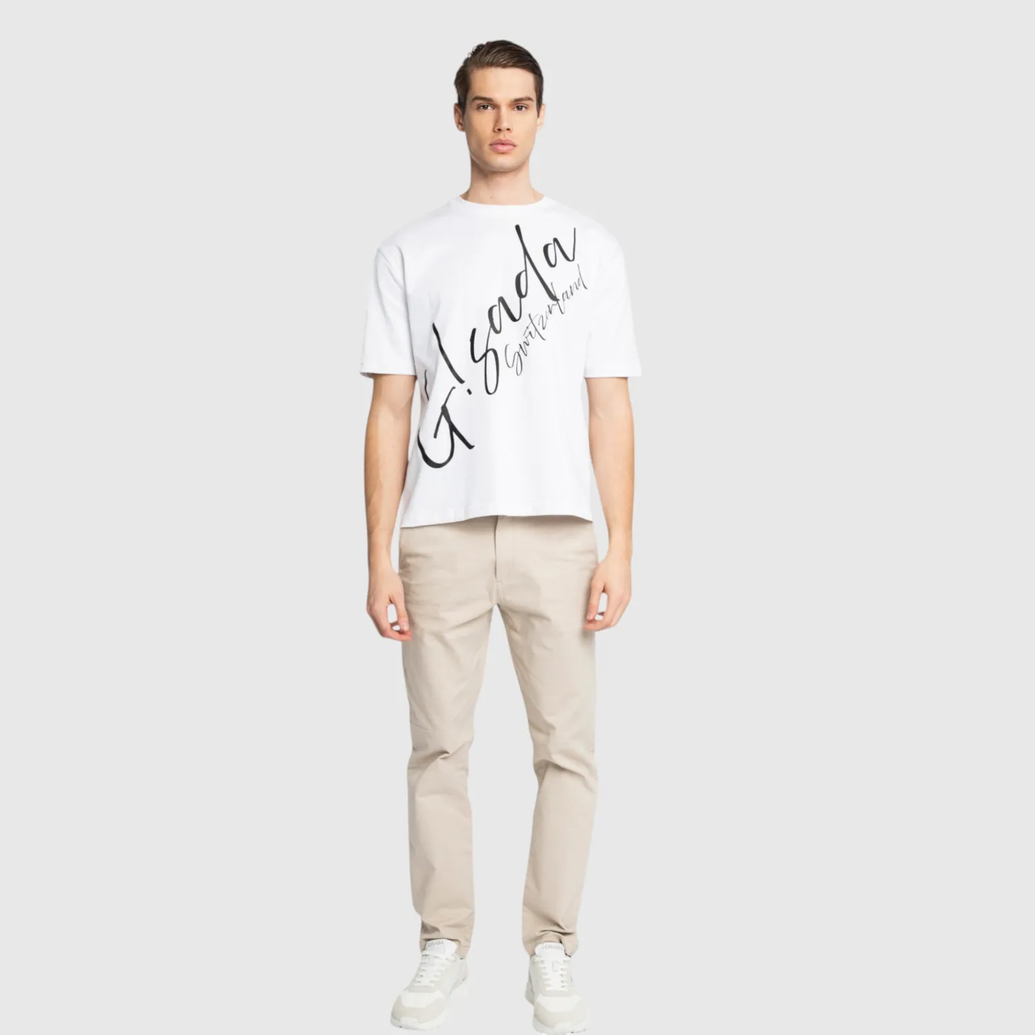 Gisada 1007 T-skjorte herre hvit oversized