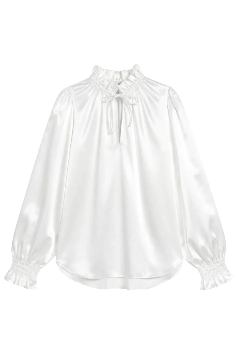 Gisada 1411 satengbluse dame hvit elegant