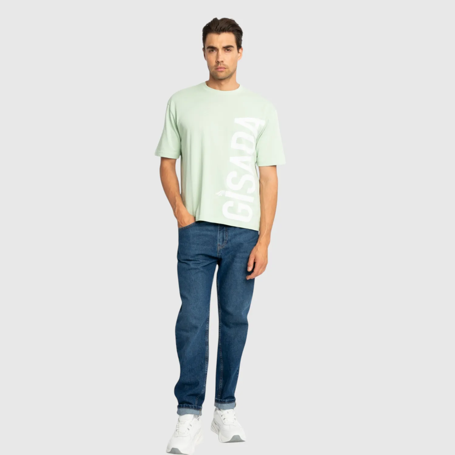 Gisada Chicago 1010 t-skjorte mint oversized flock