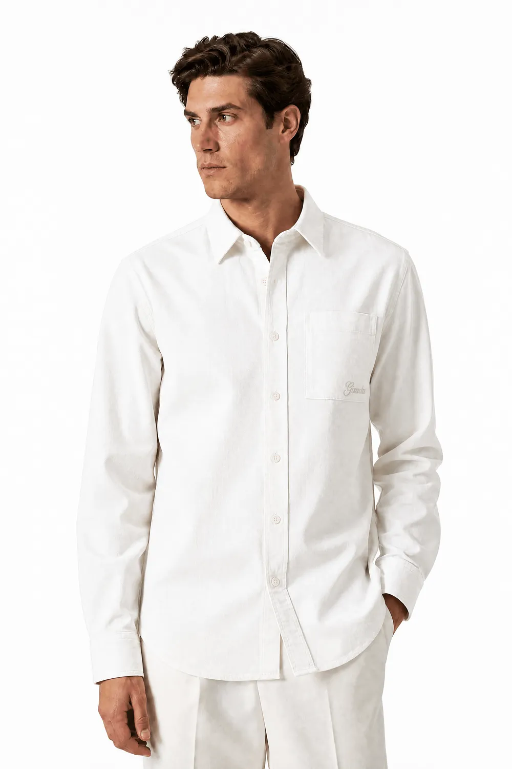 Gisada 1116 skjorte hvit casual herre