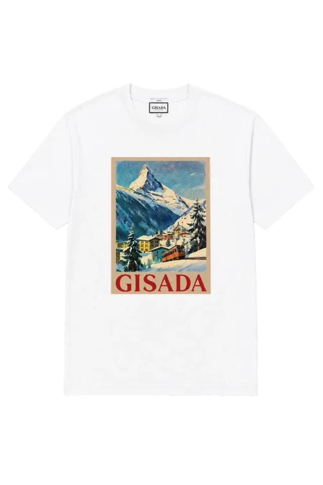 Gisada 1012 t-skjorte hvit unisex bomull