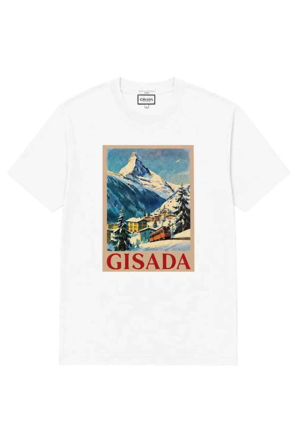 Gisada 1012 t-skjorte hvit unisex bomull