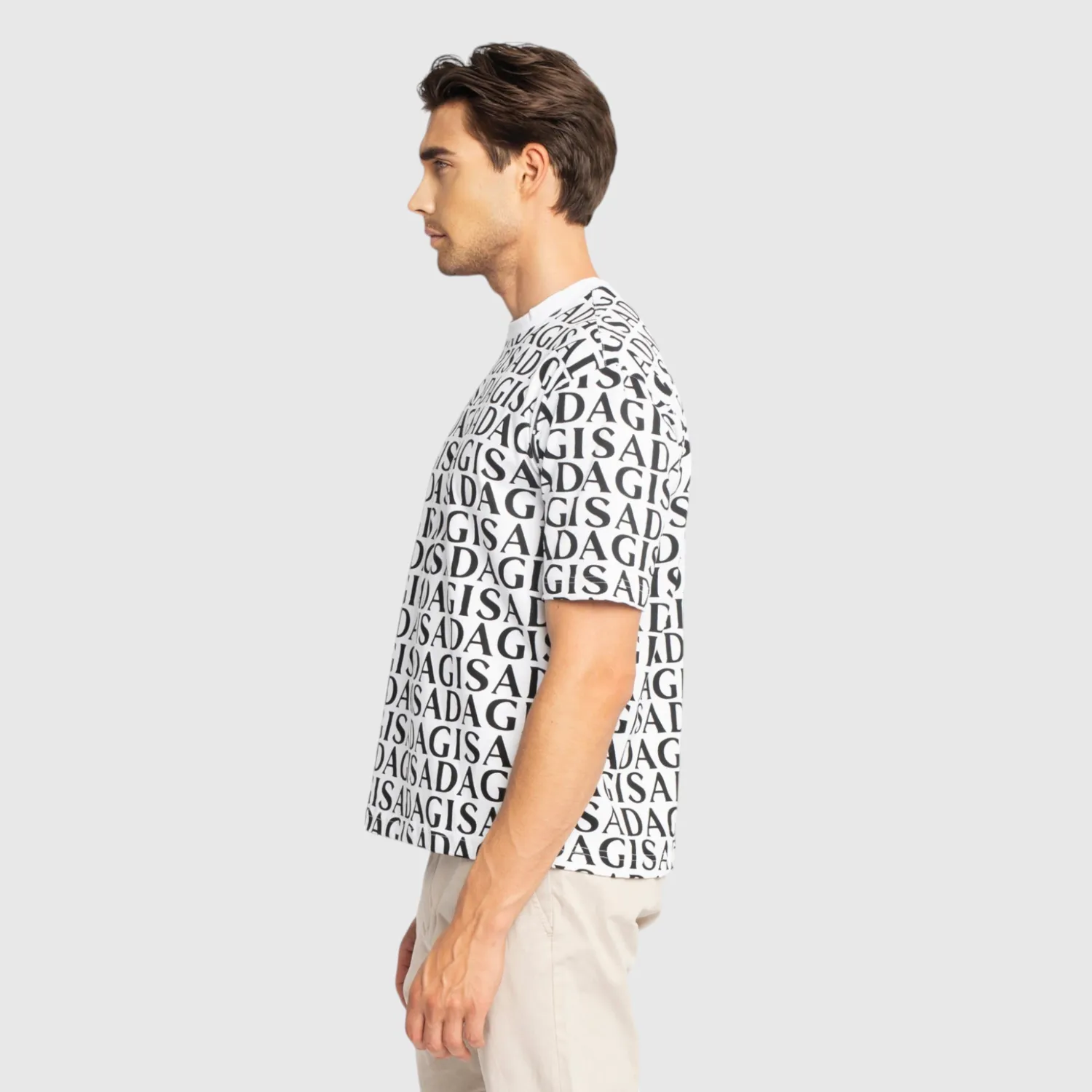 Gisada Chicago 1008 t-skjorte hvit allover-print