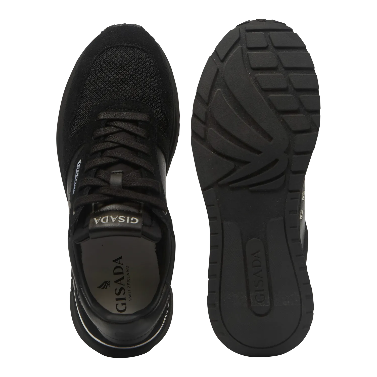 Gisada 17000 sneakers svart semsket skinn retro