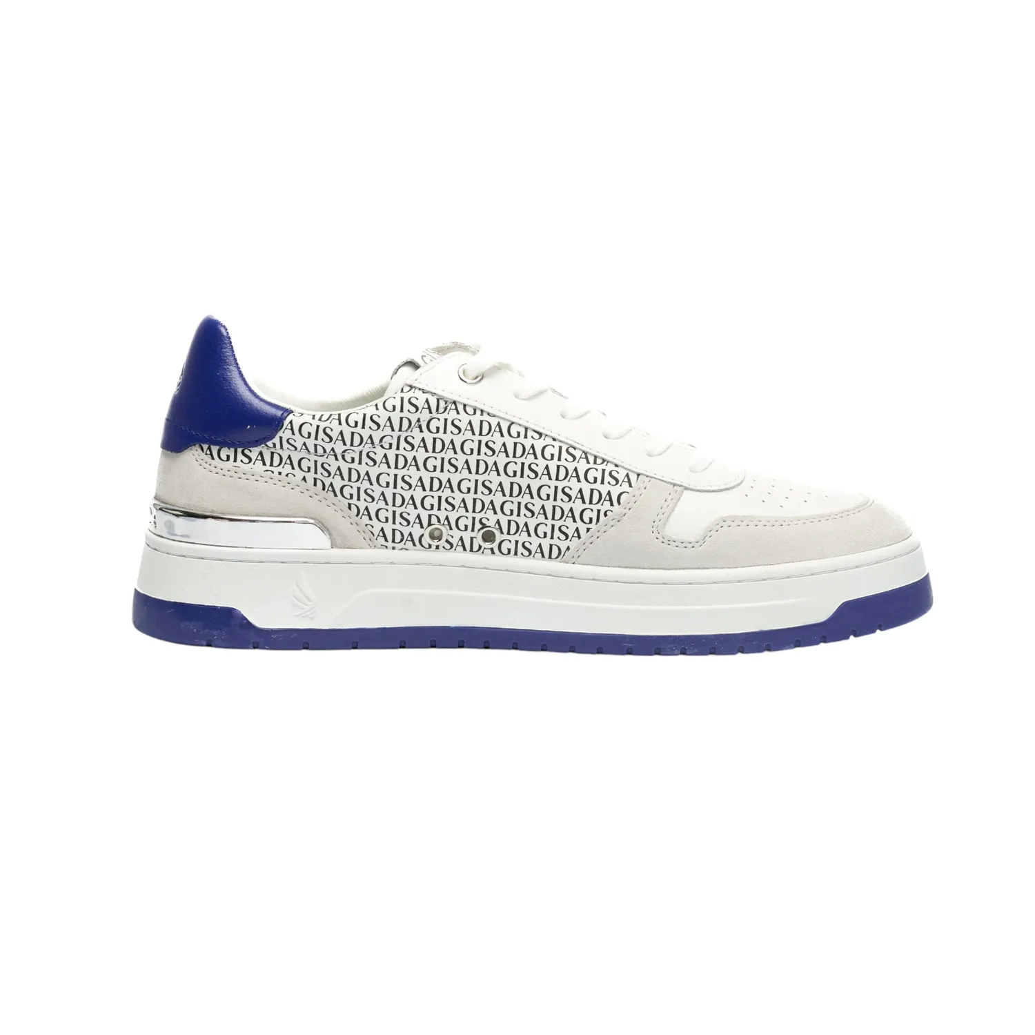 Gisada Trainer sneakers hvit/marine skinn