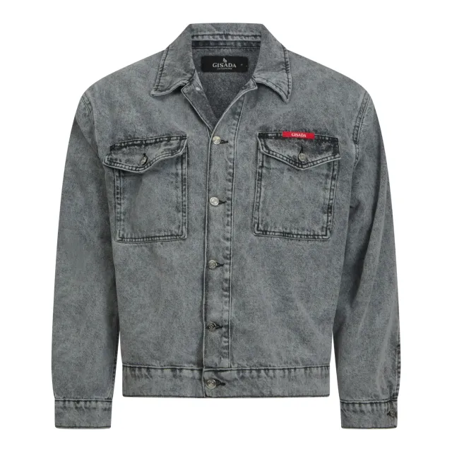 Gisada 1104 denimjakke snow grey vintage
