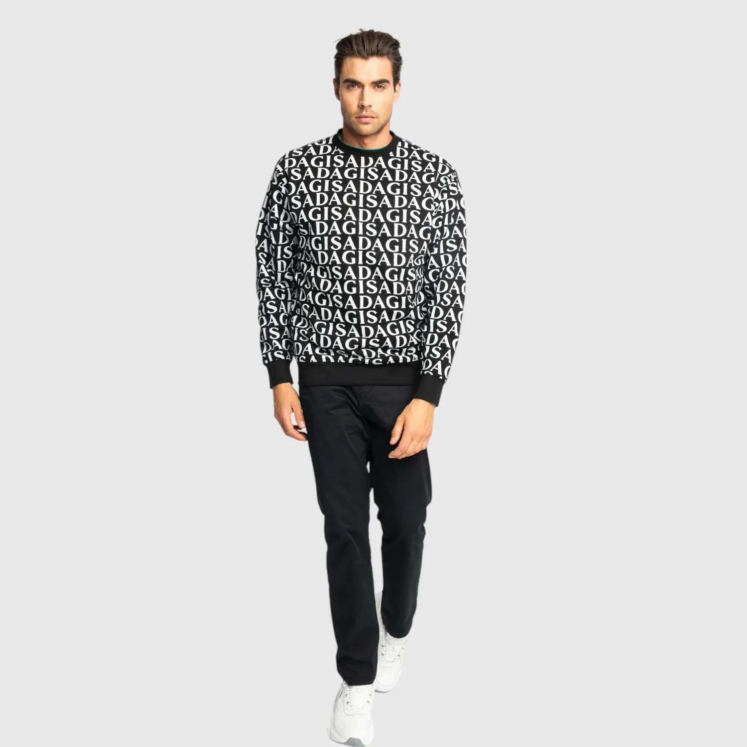 Gisada Rio 3004 sweatshirt herre Black bomull
