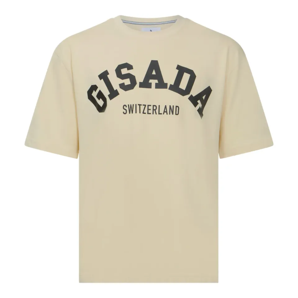 Gisada 1006 oversized t-skjorte beige college