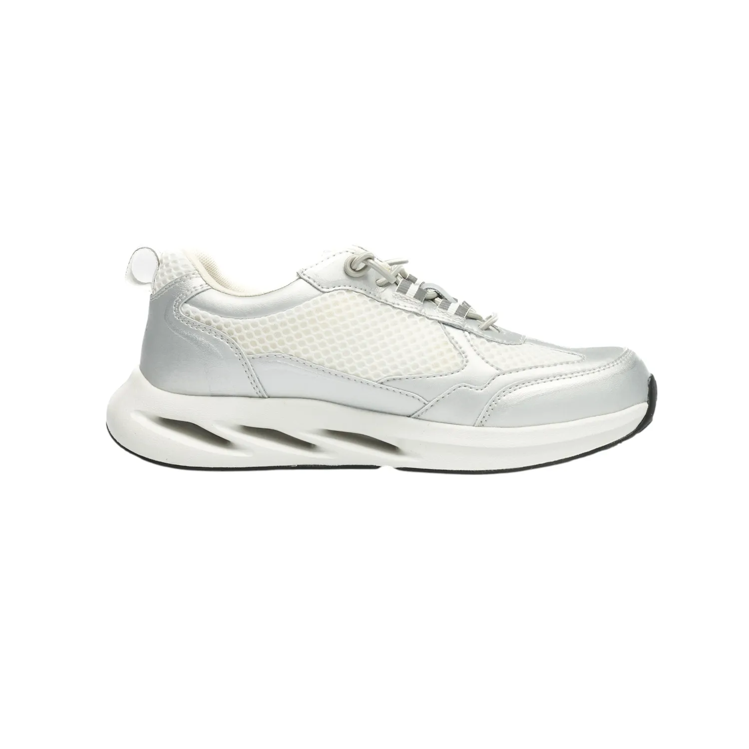 Gisada 16001 sneakers sølv hvit dame lær mesh