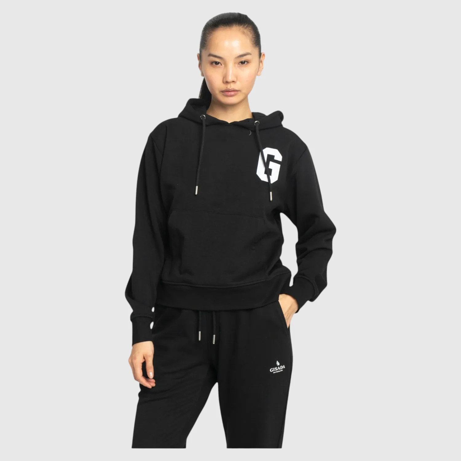 Gisada 6008 hettegenser svart bomull regular fit