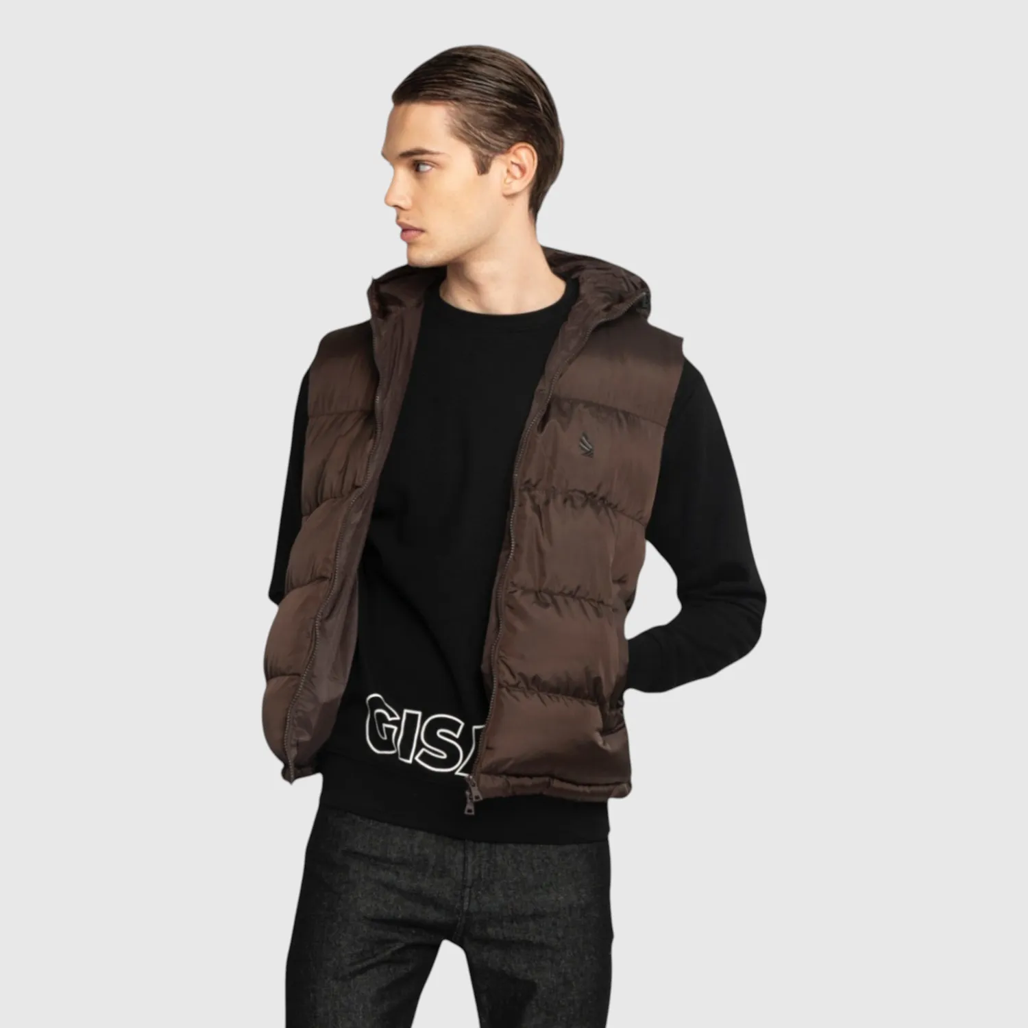 Gisada 1312 vest brun herre – puffer gilet