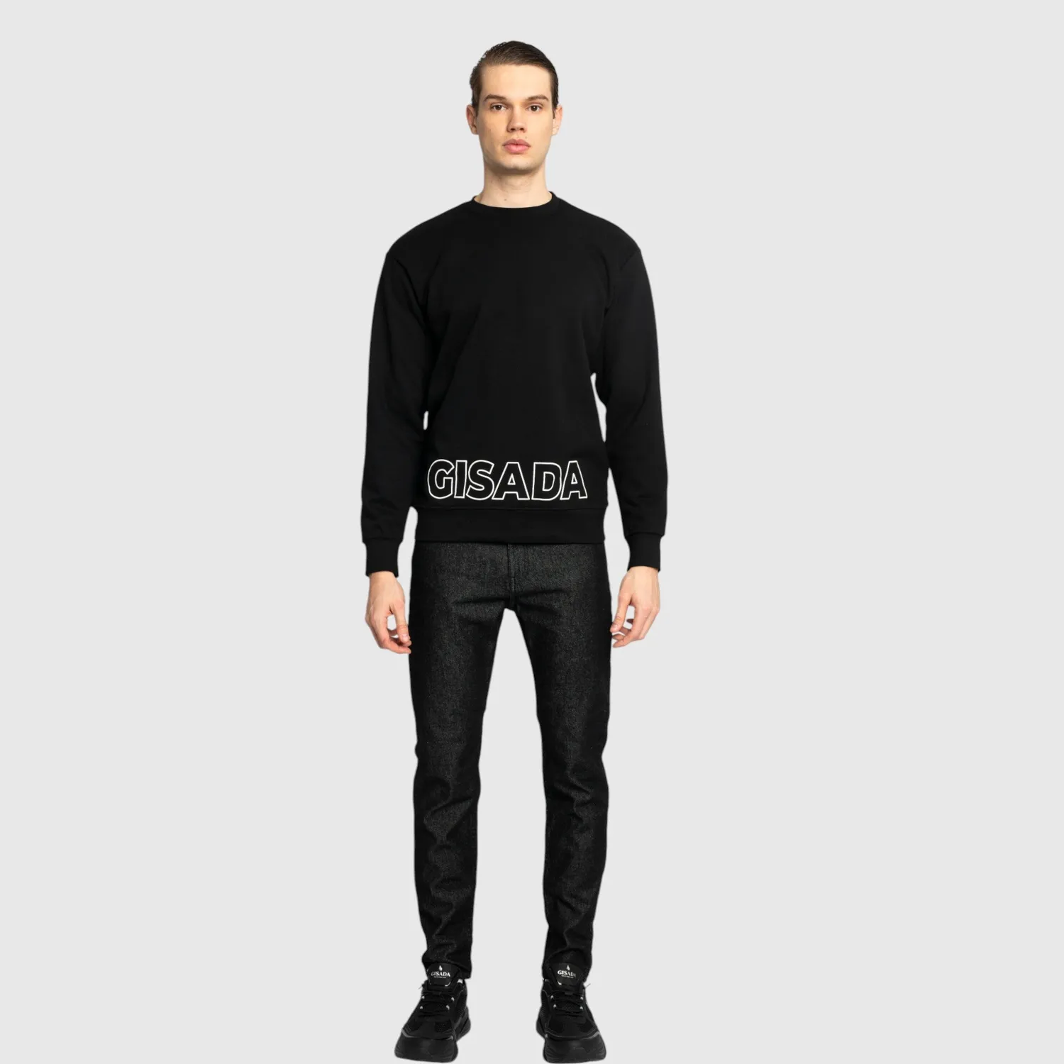 Gisada 3003 sweatshirt herre svart bomull