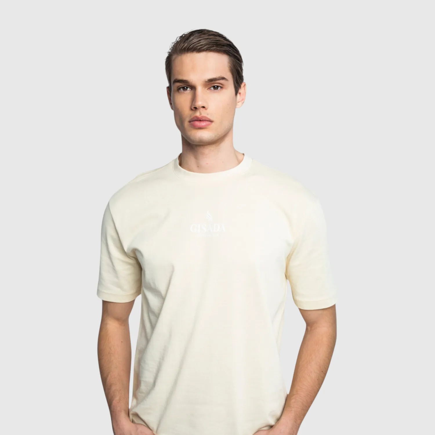 Gisada Chicago 1009 t-skjorte beige oversized logo