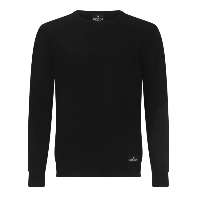 Gisada 1203 pullover svart bomull rund hals